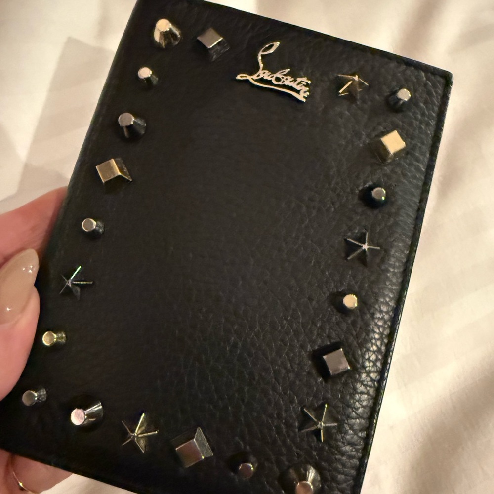 Christian Louboutin Black & Red Leather Passport Cover / Holder